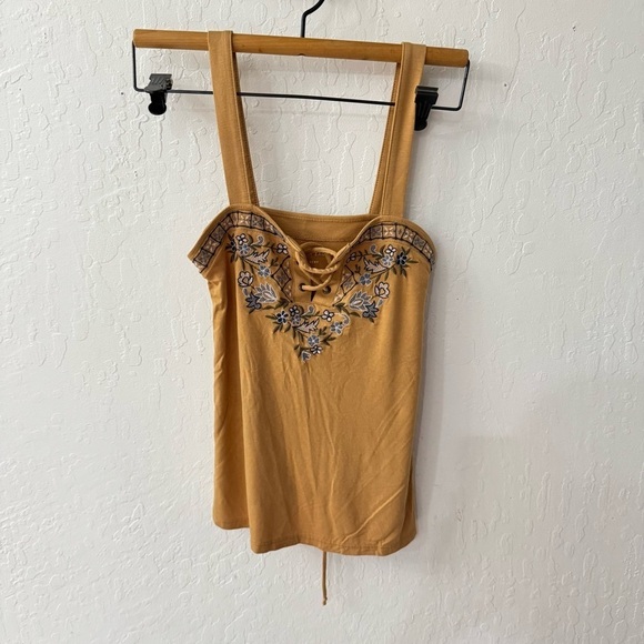 American Eagle Outfitters Tops - American Eagle Outfitters Tan Brown Camisole Embroidery XS